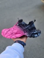 کتونی بالنسیاگا اسپایدر مشکی صورتی کاستوم سفید 37 تا 45 / کد 2591 - تصویر 3