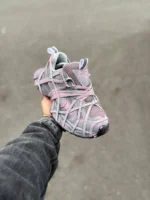 کتونی بالنسیاگا اسپایدر رنگ طوسی تمام کاستوم صورتی / کد 1167 - تصویر 2