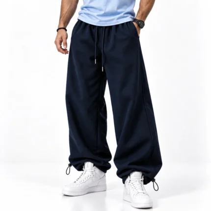 Baggy-Jogger-Pants-3-Thread-French-Terry-Cotton-Adjustable-Cuffs-with-Cord-Locks-Navy-Blue-Code-8005-www.heroshoop.com-View-1.webp
