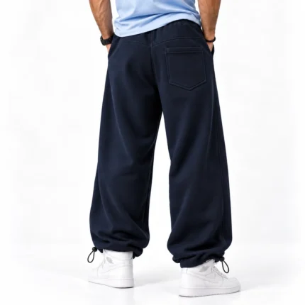 Baggy-Jogger-Pants-3-Thread-French-Terry-Cotton-Adjustable-Cuffs-with-Cord-Locks-Navy-Blue-Code-8005-www.heroshoop.com-View-2.webp