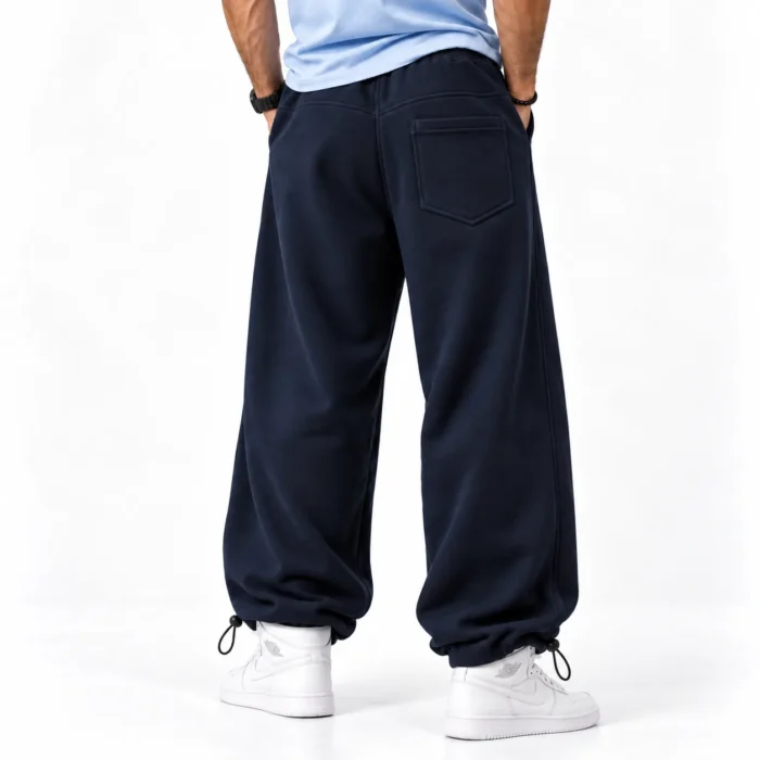Baggy-Jogger-Pants-3-Thread-French-Terry-Cotton-Adjustable-Cuffs-with-Cord-Locks-Navy-Blue-Code-8005-www.heroshoop.com-View-2.webp