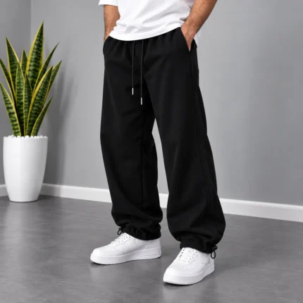 Baggy-Joggers-Elastic-Waist-Adjustable-Cuffs-with-Stoppers-Black-Code-8006-www.heroshoop.com-View-1.webp