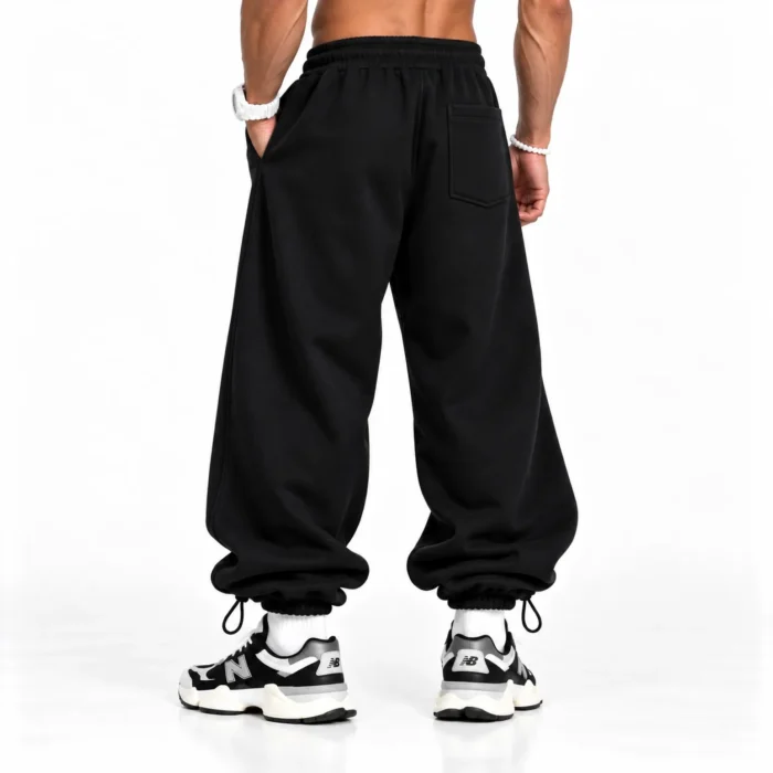 Baggy-style-joggers-Elastic-waistband-Adjustable-cuffs-with-stoppers-Black-Code-8006-www.heroshoop.com-View-2.webp