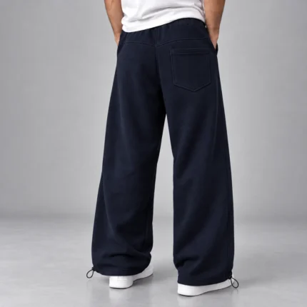 Baggy-style-joggers-Length-110-cm-Elastic-waistband-Adjustable-cuffs-with-toggles-Color-Navy-blue-Code-8005-3-thread-cotton-French-terry-www.heroshoop.com-view-2.webp