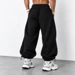 Black-Baggy-Joggers-Loose-fit-with-fitted-cuffs-Adjustable-cuffs-with-stoppers-Code-8006-www.heroshoop.com-View-2.webp