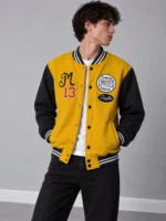Boxy-fit-bomber-style-sweatshirt-with-embroidery-Orange-Brushed-3-thread-cotton-French-terry-www.heroshoop.com-view-1.webp
