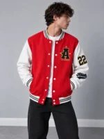 Boxy-fit-bomber-style-sweatshirt-with-embroidery-Red-Brushed-3-thread-cotton-French-terry-www.heroshoop.com-view-1.webp