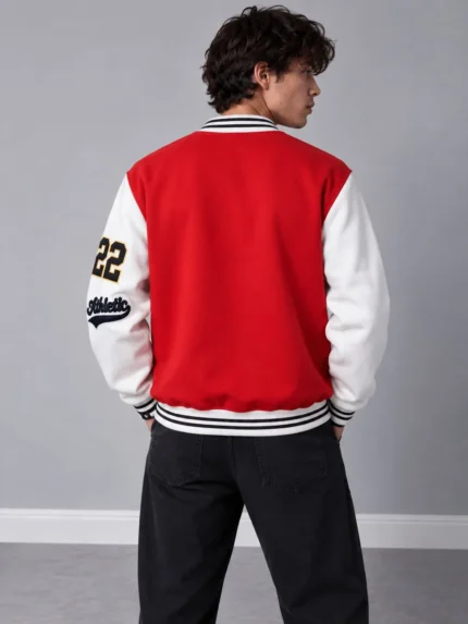 Boxy-fit-bomber-style-sweatshirt-with-embroidery-Red-Brushed-3-thread-cotton-French-terry-www.heroshoop.com-view-2.webp