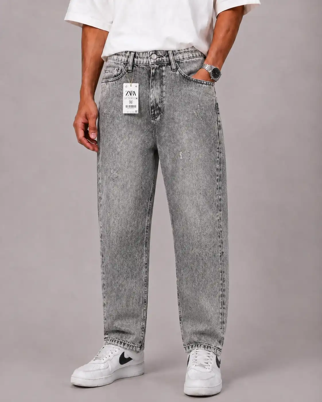 Gray-mom-style-jeans-heroshoop.webp شلوار جین مام استایل طوسی / کد 2002 - تصویر 1