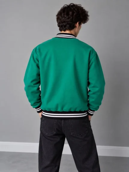 Heavyweight-3-thread-fleece-bomber-sweatshirt-Lakers-embroidery-Dark-green-WWW.HEROSHOOP.COM-view-2.webp