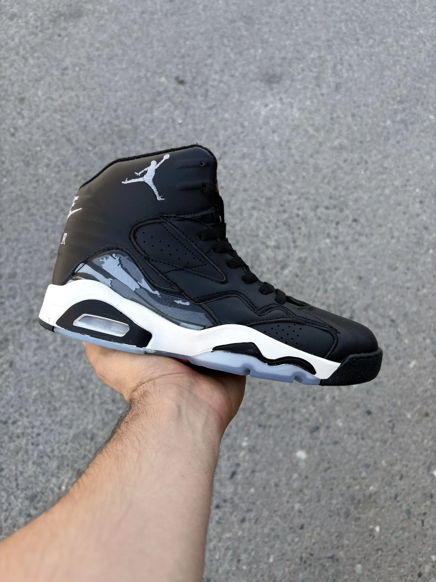 Jordan-4-Cotton-Black-Yellow-heroshoop.webp کتونی نایک جردن سیکس / مشکی سفید طوسی 27113 - تصویر 1