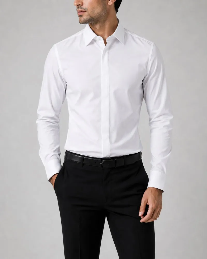 Men-formal-white-shirt-with-hidden-buttons-heroshoop.webp پیراهن مردانه رسمی سفید دکمه مخفی - تصویر 1