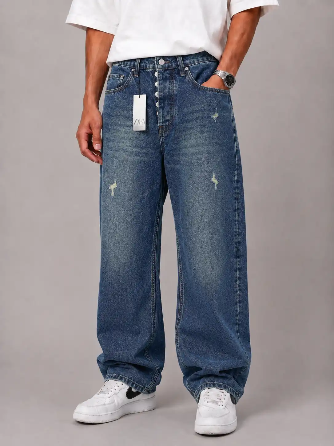 Mens-blue-baggy-jeans-heroshoop.webp شلوار جین مردانه بگ استایل آبی / کد 6265 - تصویر 1