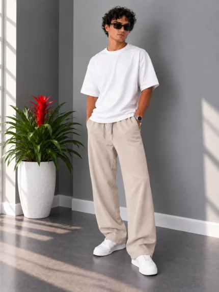 Natural-Lyocell-Fabric-Fit-Trousers-Length-110-Khaki-heroshoop.com-view2.webp