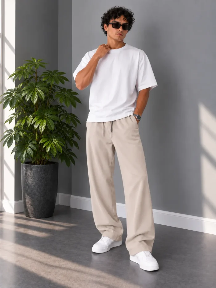 Natural-Lyocell-Semi-Baggy-Fit-Trousers-Length-110-Khaki-heroshoop.com-view2.webp