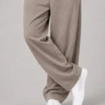 شلوار پارچه ای نیم بگ پارچه لایوسل طبیعی / قد بلند ۱۰۸ / رنگ کرمی1 ساده