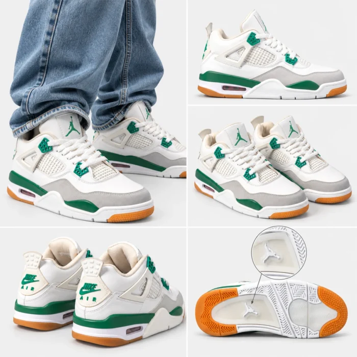 Nike-Jordan-4-Sneakers-Extended-Sizes-37–48-White-Green-Code-406-WWW.HEROSHOOP.COM-VIEW-5.webp