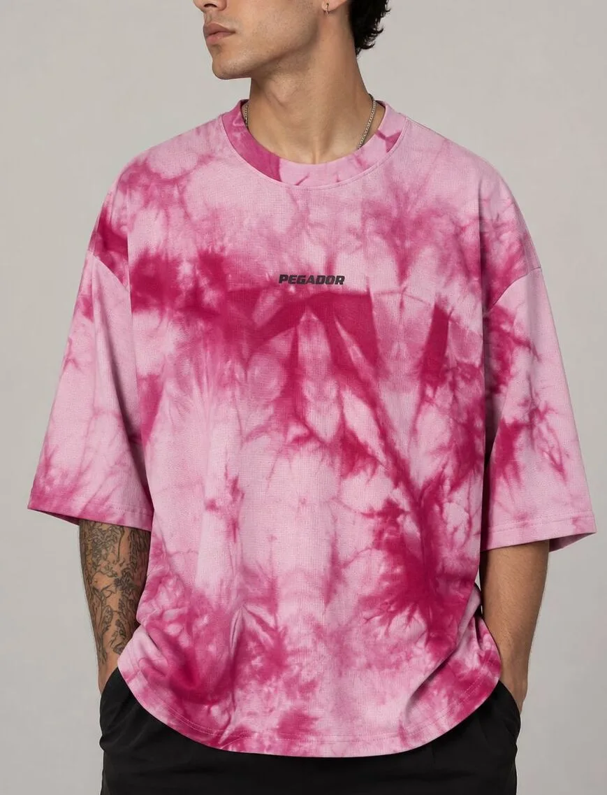 Pink-watercolor-t-shirt-heroshoop.webp تیشرت اسپرت آبرنگی پارچه پنبه بیسکوییتی / رنگ صورتی / کد 27143 - تصویر 1