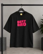 تیشرت پارچه پنبه ماکان درجه یک / چاپ BEST BRO / مشکی - تصویر 3