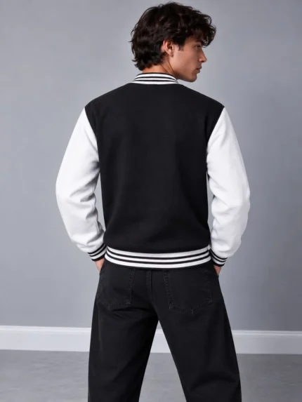 Printed-Boxy-Fit-Bomber-Sweatshirt-Brushed-3-Thread-Cotton-Fleece-color-black-www.heroshoop.com-view-2.webp