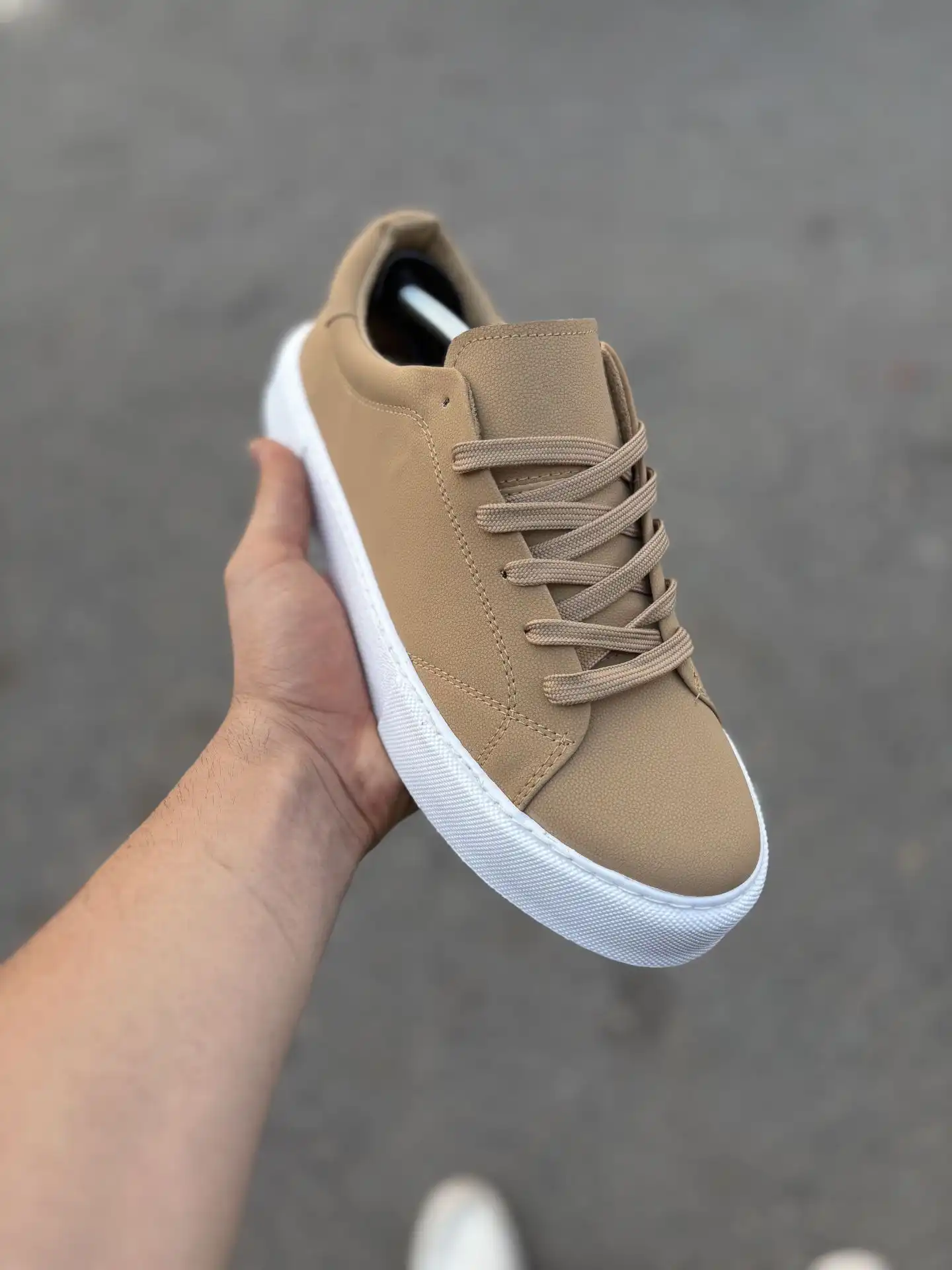 Vans-Breshka-Nescafe-Cotton-heroshoop.webp کفش ساده ونس برشکا / رنگ نسکافه ای / کد 27101 - تصویر 1