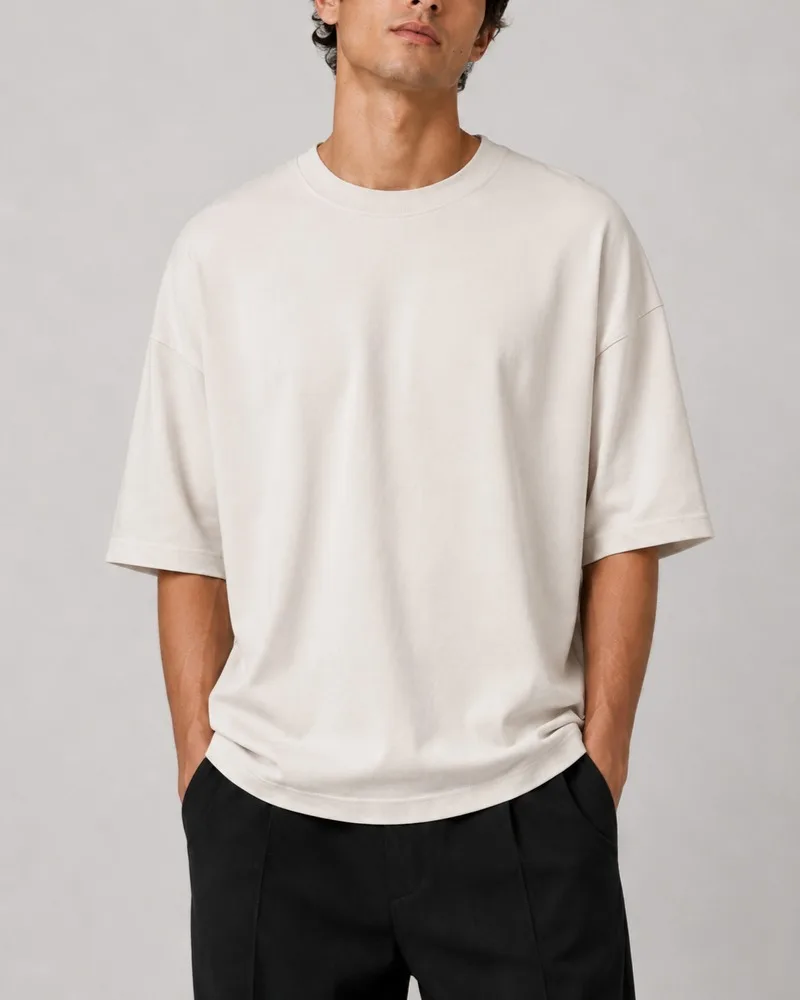 plain-off-white-cotton-t-shirt-heroshoop.webp تیشرت ساده پنبه دو نخ / رنگ سفید استخوانی / کد 27135 - تصویر 1
