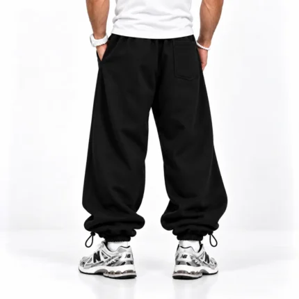Baggy-Joggers-3-thread-cotton-French-terry-Length-110-cm-Elastic-waistband-Adjustable-toggle-cuffs-Color-Black-Code-8001-www.heroshoop.com-view-2.webp