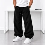 Baggy-style-joggers-3-thread-cotton-French-terry-fabric-Black-Dual-style-cuffs-fitted-or-loose-Code-8001-www.heroshoop.com-view-1-1.webp