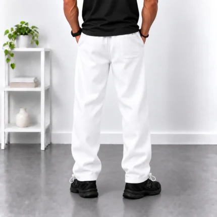 Baggy-style-joggers-White-Adjustable-toggle-cuffs-3-thread-fleece-lined-cotton-www.heroshoop.com-view-2.webp