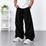 Black-Baggy-Joggers-Adjustable-Toggle-Cuffs-Code-8001-www.heroshoop.com-View-1.webp