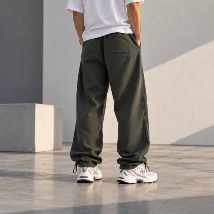 شلوار اسلش جاگر اسپرت سبز / بگ / دورس پنبه 3 نخ درجه یک / استوپر 2حالته - تصویر 2