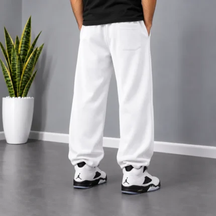 Jogger-pants-Baggy-fit-3-thread-cotton-French-terry-Dual-mode-adjustable-cuffs-with-stoppers-White-www.heroshoop.com-view-2.webp
