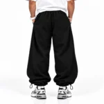 Unisex-Sport-Joggers-Black-Baggy-Style-3-Thread-Cotton-Fleece-Fleece-Lined-Length-110-cm-Elastic-Waist-Adjustable-Cuffs-with-Cord-Locks-Code-8001-www.heroshoop.com-View-2.webp