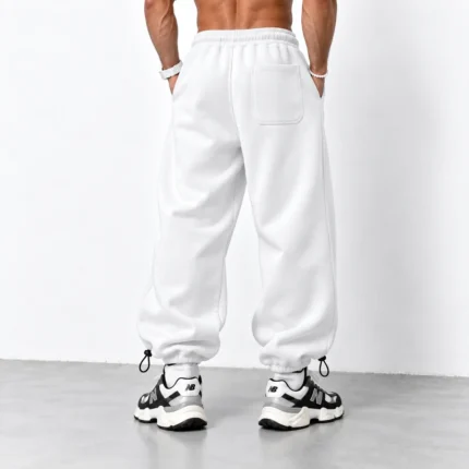 White-Baggy-Sport-Joggers-3-Thread-Cotton-French-Terry-Dual-Mode-Adjustable-Cuffs-www.heroshoop.com-view-2.webp