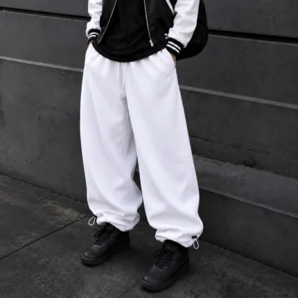 White-Jogger-Pants-Baggy-Fit-3-Thread-Cotton-Toggle-Adjustable-Cuffs-Master-Grade-Quality-www.heroshoop.com-view-1.webp