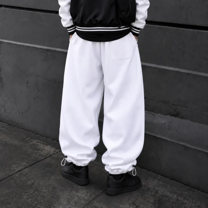 White-Jogger-Pants-Baggy-Fit-3-Thread-Cotton-Toggle-Adjustable-Cuffs-Master-Grade-Quality-www.heroshoop.com-view-2.webp