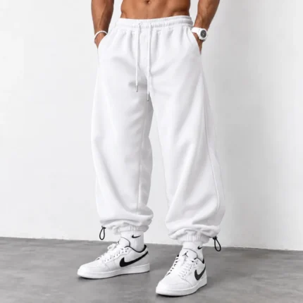 White-Sport-Jogger-Pants-Baggy-Fit-Premium-3-Thread-Cotton-Fleece-Dual-Mode-Adjustable-Cuffs-with-Stoppers-Master-Grade-Quality-www.heroshoop.com-view-1.webp