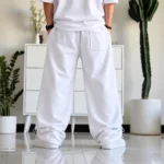 White-baggy-joggers-Cuffed-hems-Thick-3-thread-cotton-French-terry-fabric-www.heroshoop.com-view-2.webp